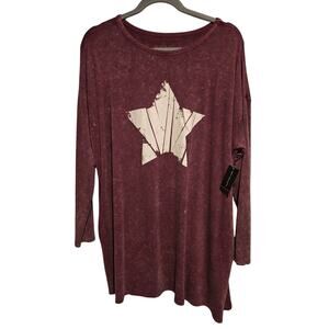 South Moon‎ Under Unisex Vintage Canvas Star LS TShirt Overszed Small